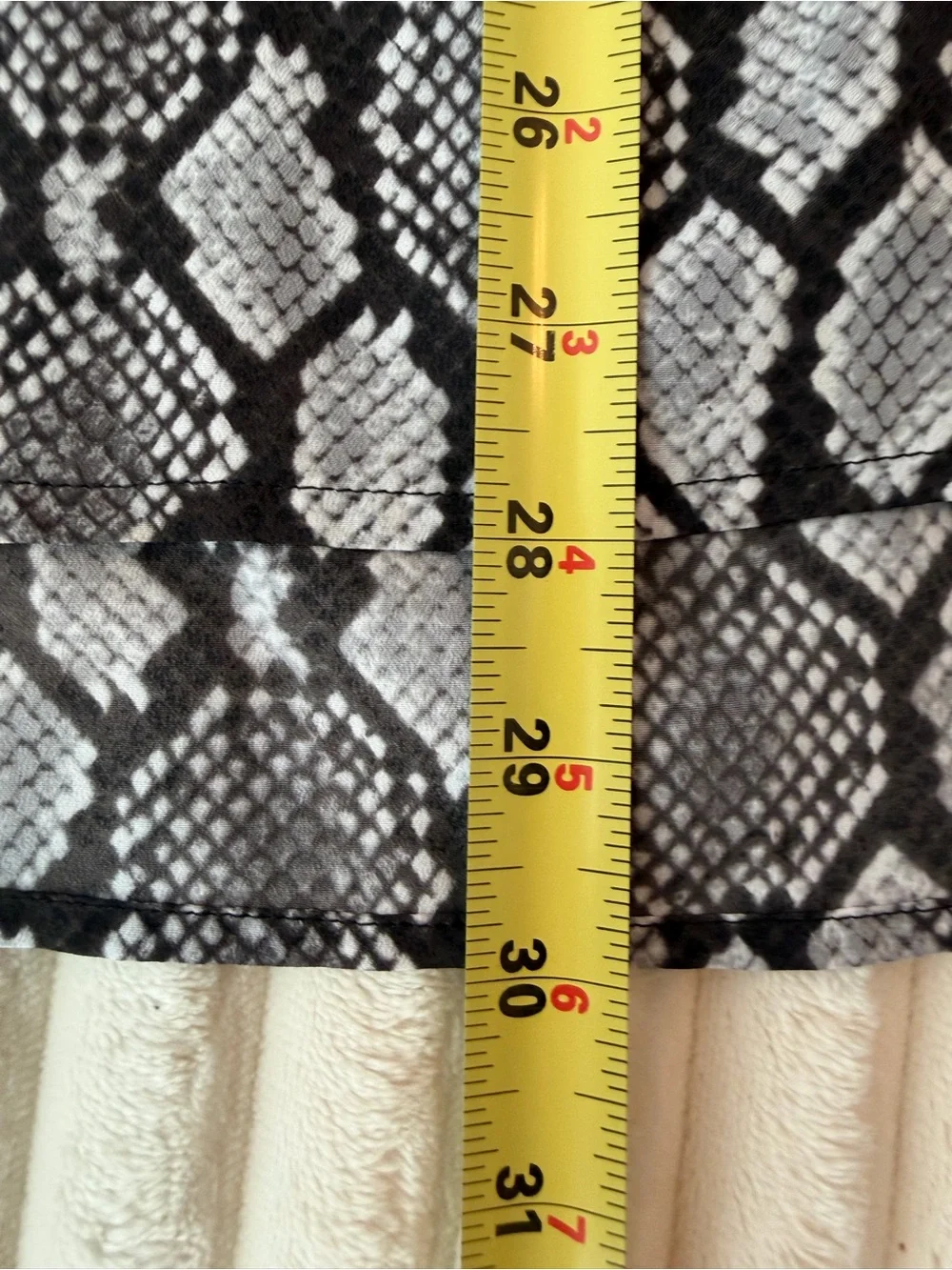 Michael Kors Black & White Snake-Print Zip Front Shirt. Medium